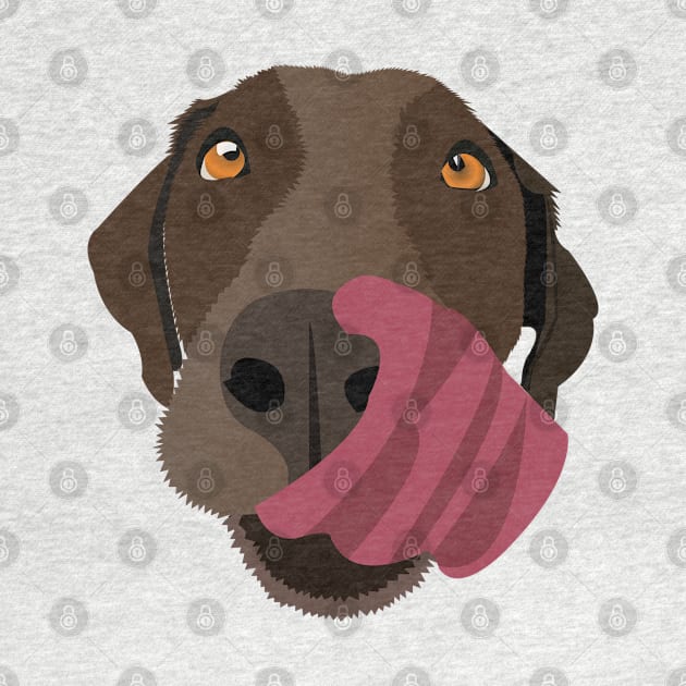 Chocolate Lab with its Tongue Out by KCPetPortraits